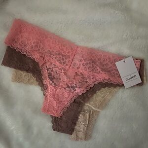 ✨ Auden Lace Thong Set - Pink, Brown, Cream